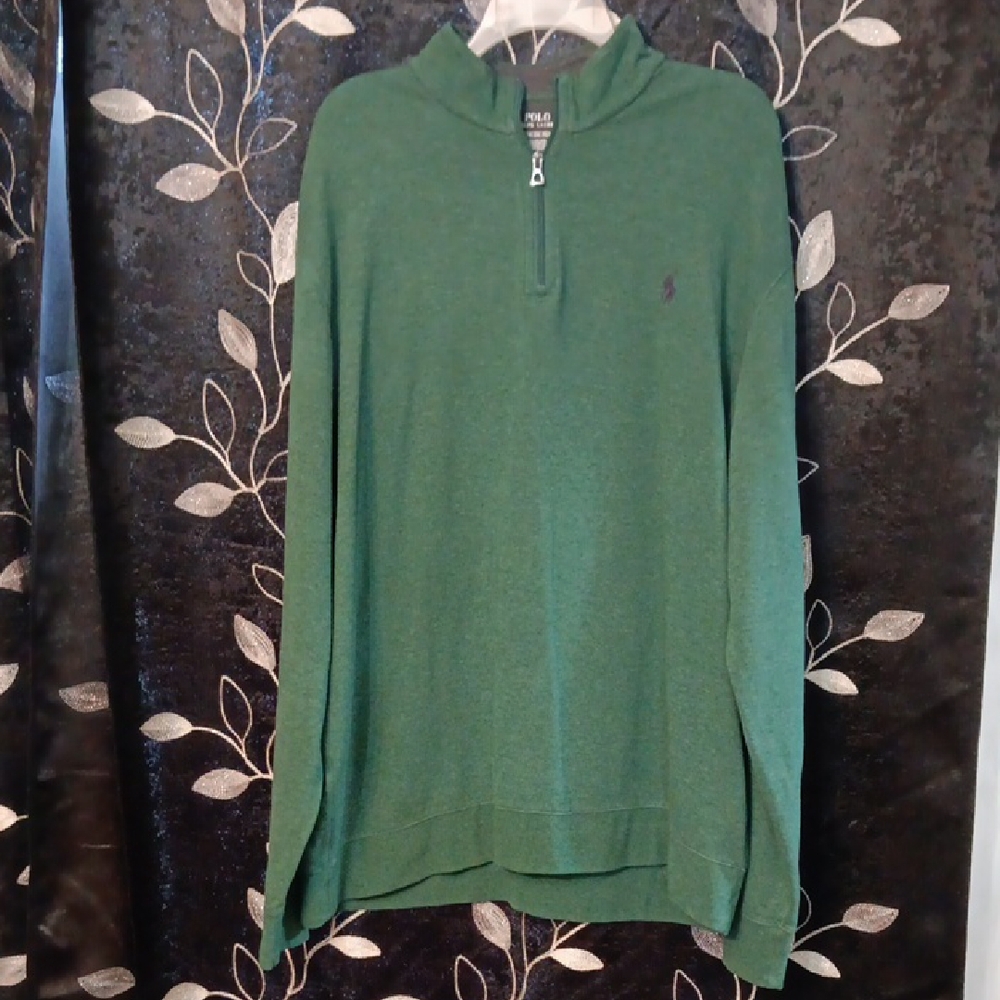 Polo by Ralph Lauren Men's Zip-Up Green Sweater